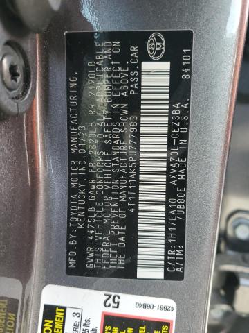 4T1T11AK5PU777983 - 2023 TOYOTA CAMRY SE NIGHT SHADE GRAY photo 12
