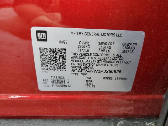 5GAEVAKW1PJ250626 - 2023 BUICK ENCLAVE ESSENCE წითელი ფოტო 13