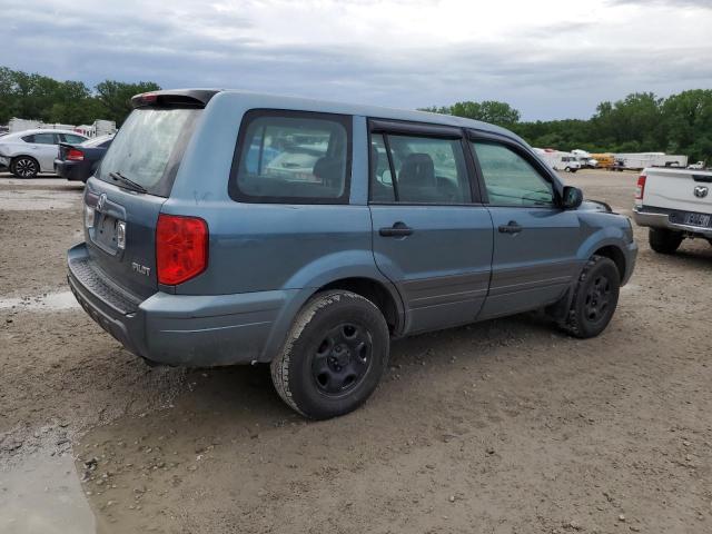 2HKYF18105H543945 - 2005 HONDA PILOT LX BLUE photo 3