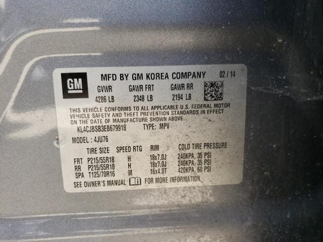 KL4CJBSB3EB679918 - 2014 BUICK ENCORE CONVENIENCE 石墨色 照片 13