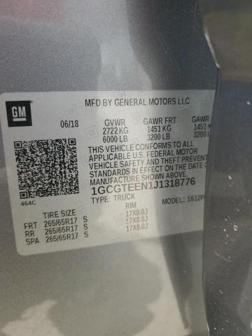 1GCGTEEN1J1318776 - 2018 CHEVROLET COLORADO ZR2 SILVER photo 13