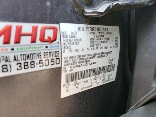 1FM5K8AR4DGC63791 - 2013 FORD EXPLORER POLICE INTERCEPTOR GRAY photo 13