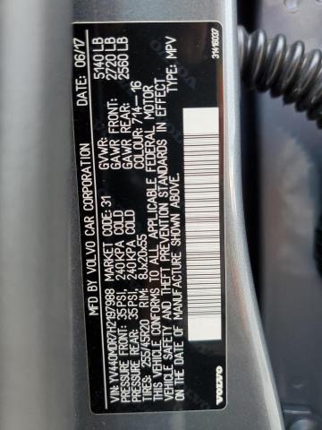 YV440MDR7H2197988 - 2017 VOLVO XC60 T5 DYNAMIC ნაცრისფერი ფოტო 14