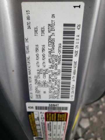 5TFRX5GN0GX051243 - 2016 TOYOTA TACOMA ACCESS CAB ვერცხლისფერი ფოტო 12