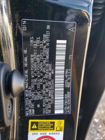 5TDJKRFH2ES023445 - 2014 TOYOTA HIGHLANDER XLE BLACK photo 13