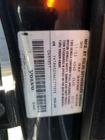 YV1RH52Y442372915 - 2004 VOLVO S60 R შავი ფოტო 12