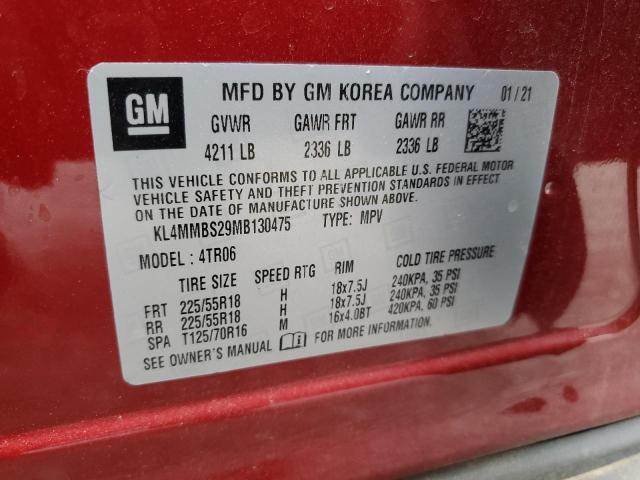 KL4MMBS29MB130475 - 2021 BUICK ENCORE GX PREFERRED RED photo 13