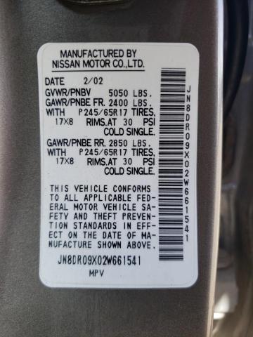 JN8DR09X02W661541 - 2002 NISSAN PATHFINDER LE 棕色 照片 14