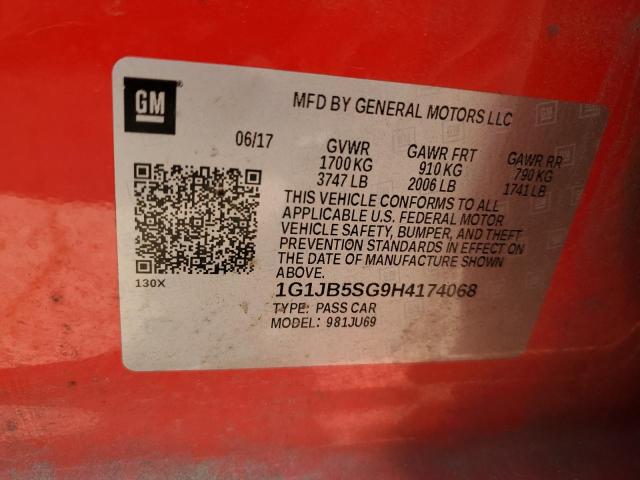 1G1JB5SG9H4174068 - 2017 CHEVROLET SONIC LS 红色 照片 12