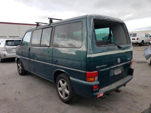 WV2MB47061H150675 - 2001 VOLKSWAGEN EUROVAN MV GREEN photo 2