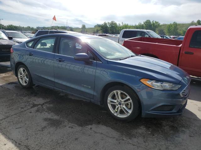 3FA6P0LU4JR110044 - 2018 FORD FUSION SE HYBRID BLUE photo 4