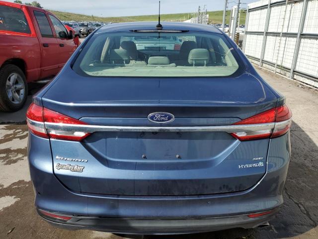 3FA6P0LU4JR110044 - 2018 FORD FUSION SE HYBRID BLUE photo 6