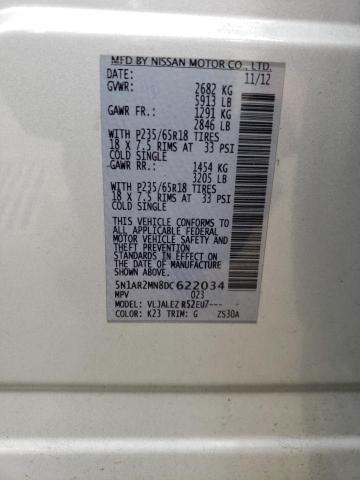 5N1AR2MN8DC622034 - 2013 NISSAN PATHFINDER S SILVER photo 13