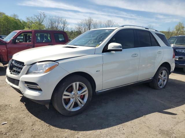 4JGDA5HB1CA001038 - 2012 MERCEDES-BENZ ML 350 4MATIC WHITE photo 1