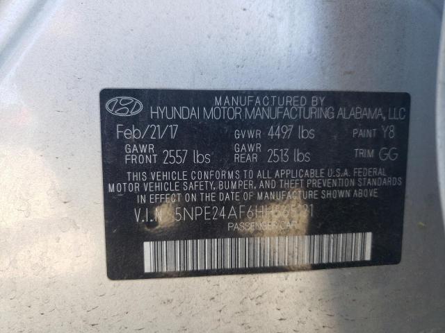 5NPE24AF6HH565121 - 2017 HYUNDAI SONATA SE SILVER photo 12