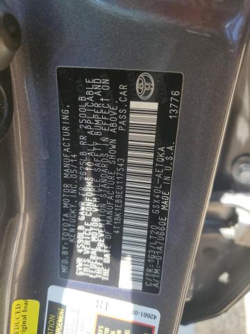 4T1BK1EB9EU117543 - 2014 TOYOTA AVALON BASE 灰色 照片 13