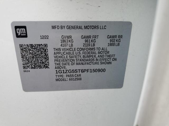 1G1ZG5ST6PF150900 - 2023 CHEVROLET MALIBU RS WHITE photo 13