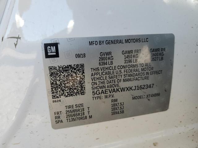 5GAEVAKWXKJ152347 - 2019 BUICK ENCLAVE ESSENCE თეთრი ფოტო 13