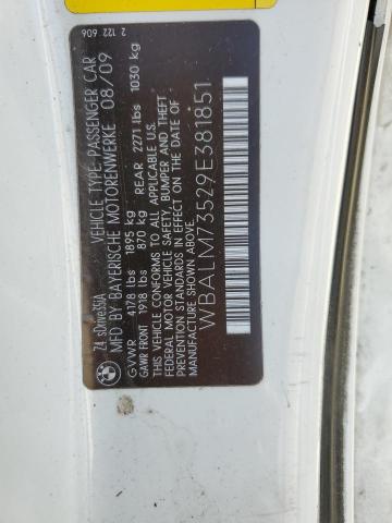 WBALM73529E381851 - 2009 BMW Z4 SDRIVE35I WHITE photo 12