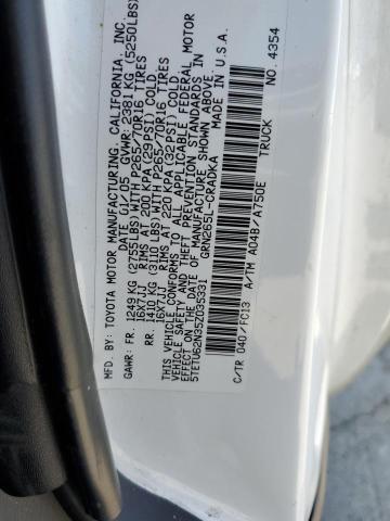 5TETU62N35Z035331 - 2005 TOYOTA TACOMA PRERUNNER ACCESS CAB WHITE photo 12