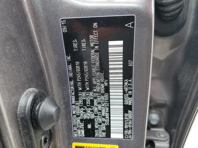5TDJKRFH4FS211093 - 2015 TOYOTA HIGHLANDER XLE GRAY photo 13