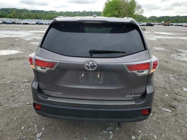 5TDJKRFH4FS211093 - 2015 TOYOTA HIGHLANDER XLE GRAY photo 6