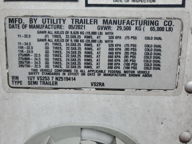 1UYVS2537N2519414 - 2022 UTILITY VS2RA 白色 照片 10