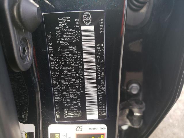 4T1T11AKXPU175340 - 2023 TOYOTA CAMRY SE NIGHT SHADE BLACK photo 12