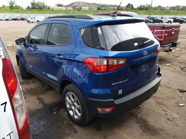 MAJ6S3GL0LC335726 - 2020 FORD ECOSPORT SE BLUE photo 2