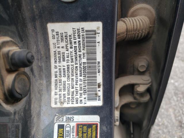 19XFA1F61AE050018 - 2010 HONDA CIVIC LX-S رمادي صورة 12
