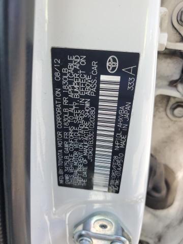 JTDKDTB33C1020280 - 2012 TOYOTA PRIUS C WHITE photo 13