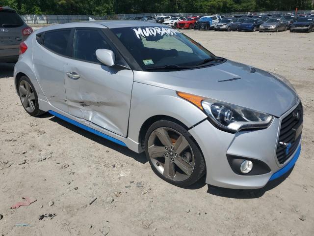 KMHTC6AE9EU182391 - 2014 HYUNDAI VELOSTER TURBO SILVER photo 4