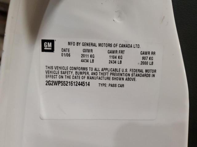 2G2WP552161244514 - 2006 PONTIAC GRAND PRIX 白色 照片 12