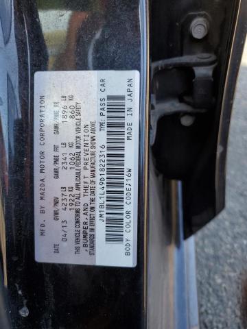 JM1BL1L49D1822316 - 2013 MAZDA SPEED 3 BLACK photo 12