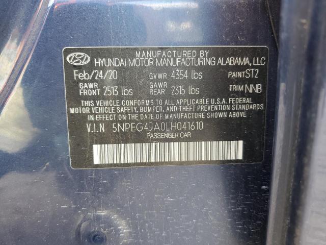 5NPEG4JA0LH041610 - 2020 HYUNDAI SONATA SE BLUE photo 13