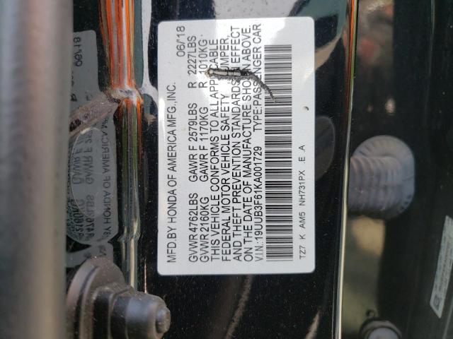 19UUB3F61KA001729 - 2019 ACURA TLX TECHNOLOGY 黑色 照片 12