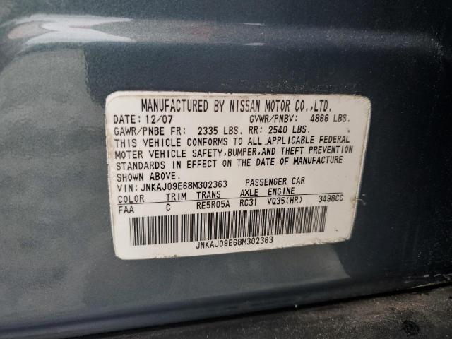 JNKAJ09E68M302363 - 2008 INFINITI EX35 BASE ლურჯი ფოტო 14