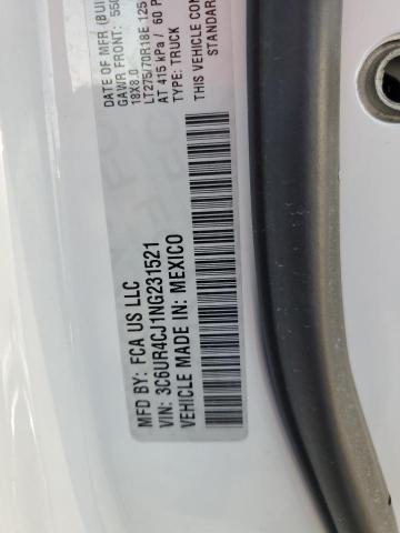 3C6UR4CJ1NG231521 - 2022 RAM 2500 TRADESMAN WHITE photo 12