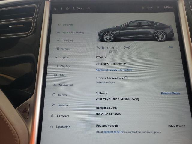 5YJSA1H17EFP37441 - 2014 TESLA MODEL S ნაცრისფერი ფოტო 9