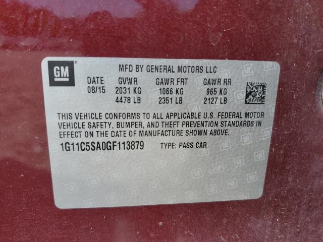 1G11C5SA0GF113879 - 2016 CHEVROLET MALIBU LIM LT 栗色 照片 13