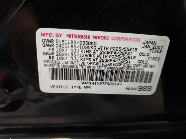 JA4MT41X87Z008147 - 2007 MITSUBISHI OUTLANDER XLS BLACK photo 13