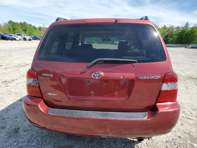 JTEHD21AX60040469 - 2006 TOYOTA HIGHLANDER RED photo 6