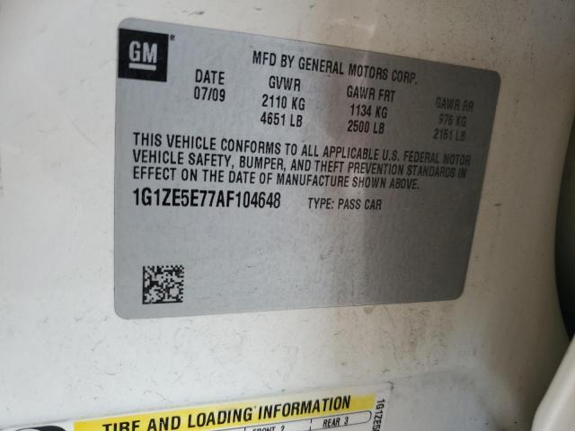 1G1ZE5E77AF104648 - 2010 CHEVROLET MALIBU LTZ თეთრი ფოტო 12