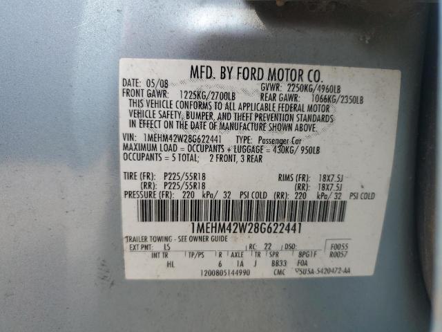 1MEHM42W28G622441 - 2008 MERCURY SABLE PREMIER BLUE photo 12