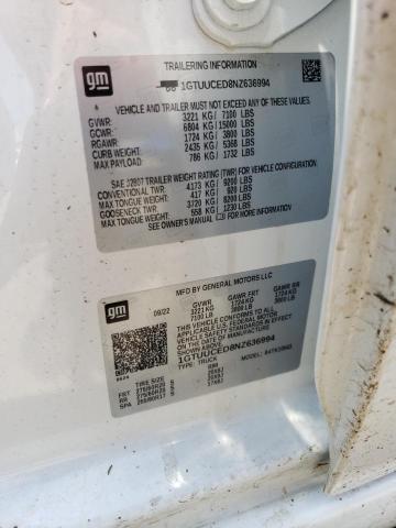 1GTUUCED8NZ636994 - 2022 GMC SIERRA K1500 ELEVATION WHITE photo 13