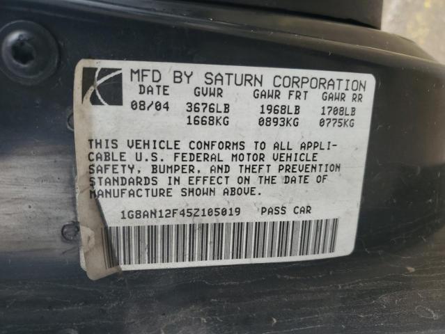 1G8AN12F45Z105019 - 2005 SATURN ION LEVEL 2 SILVER photo 12
