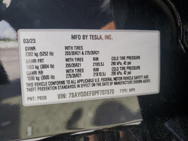 7SAYGDEF0PF707570 - 2023 TESLA MODEL Y 黑色 照片 13