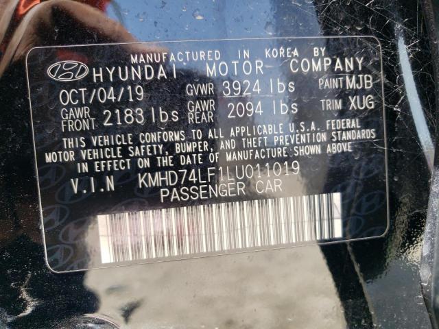 KMHD74LF1LU011019 - 2020 HYUNDAI ELANTRA SE BLACK photo 13