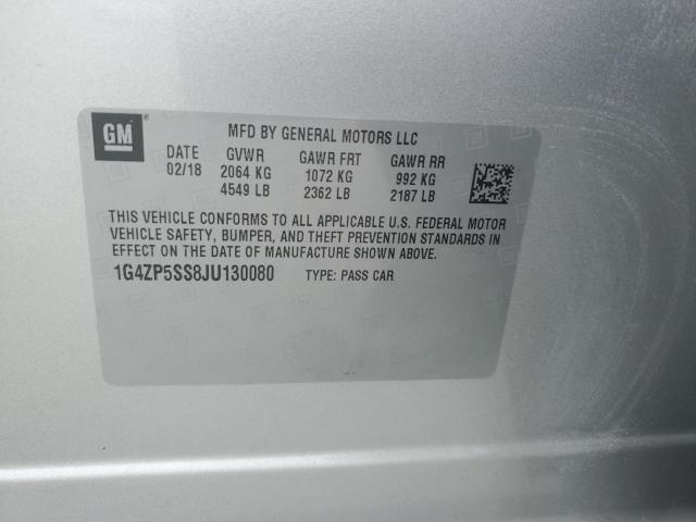 1G4ZP5SS8JU130080 - 2018 BUICK LACROSSE ESSENCE SILVER photo 12