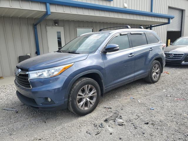 5TDKKRFH3FS086155 - 2015 TOYOTA HIGHLANDER XLE BLUE photo 1